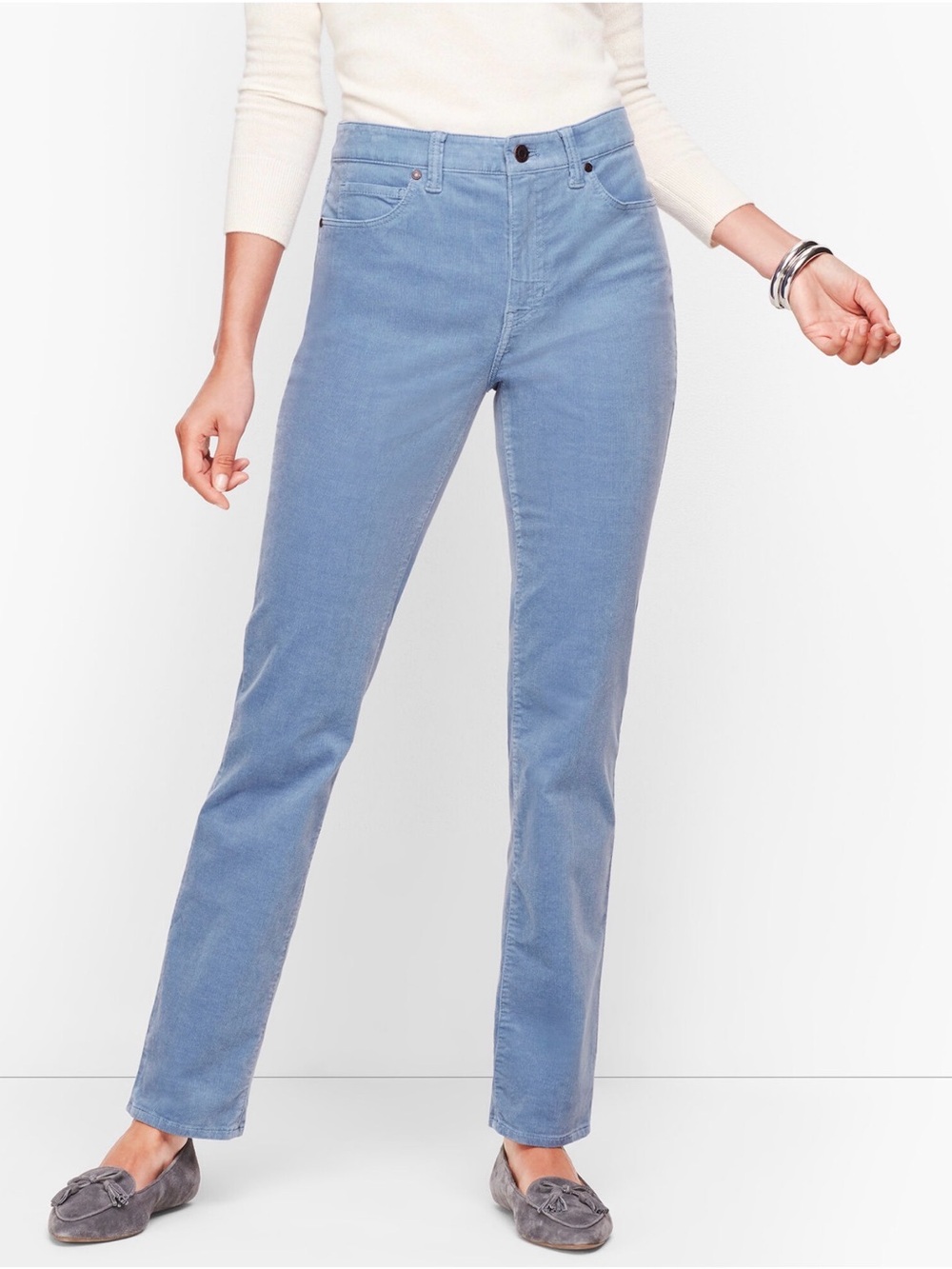 Talbots Women’s Straight Leg Corduroy Stretch Pants Size 10 Blue
